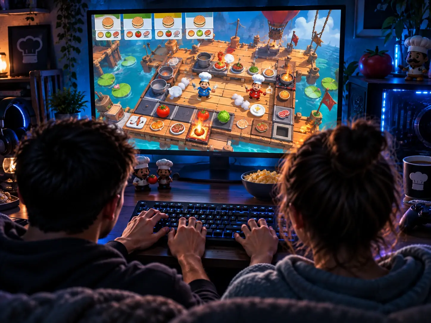 Overcooked 2 — игра на двоих на одном ПК и одной клавиатуре